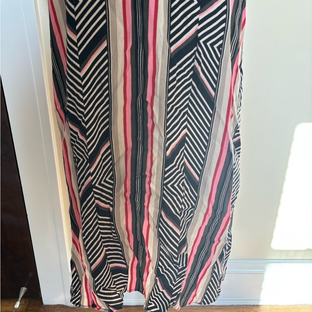 Anthropologie McKenzie Mock Neck Tunic Dress Petite Geometric Boho Short Sleeve - Picture 5 of 14